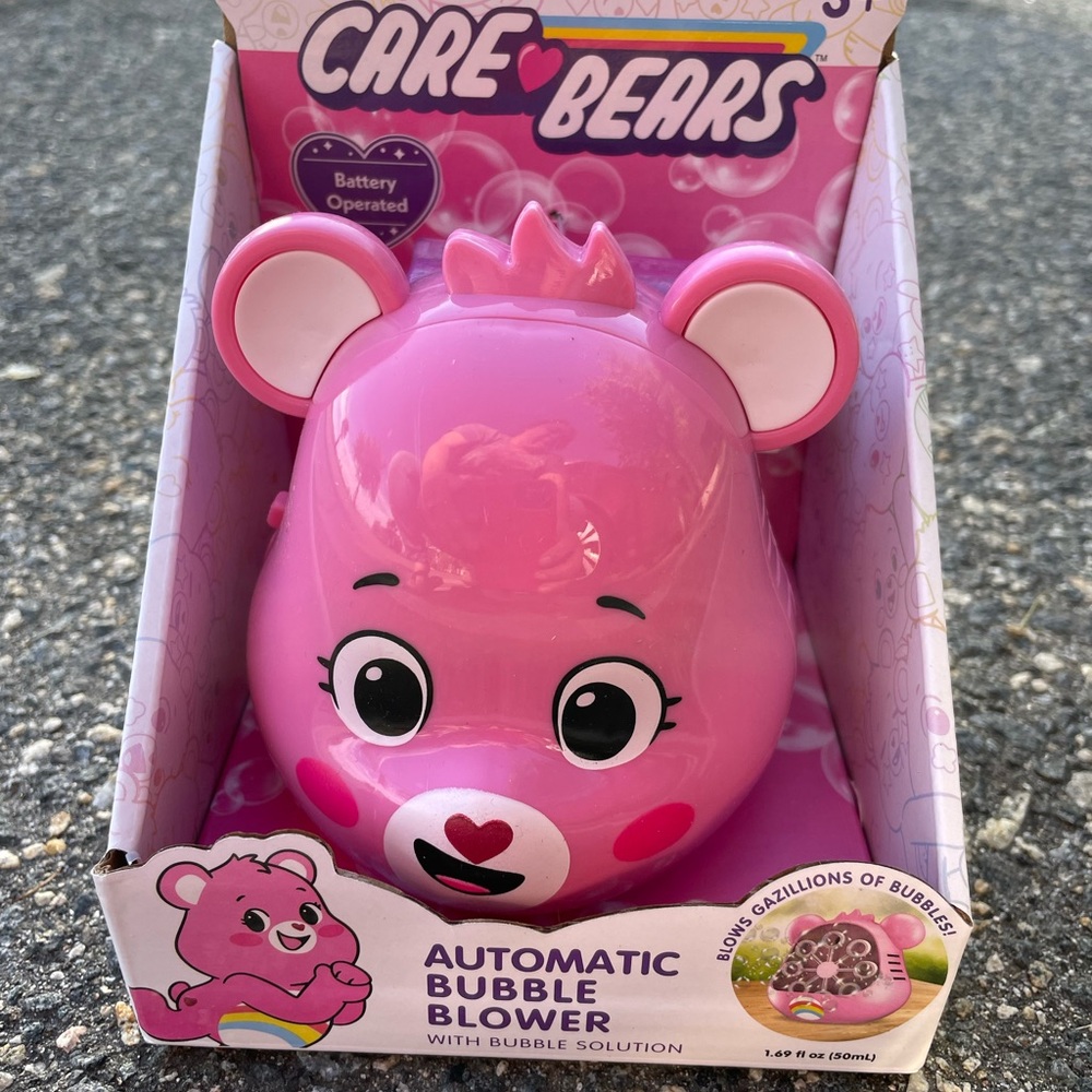 NIB Care Bears Pink Automatic Bubble‎ Blower New In Box